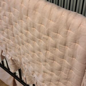 Pottery Barn Kids Ruffle European Linen Baby quilt - Blush